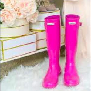 Pink hunter boots